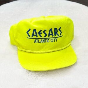 Vintage Caesars Atlantic City Adjustable Neon Yellow Hat